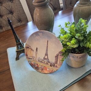 Eiffel Tower Decorative Plate - Multicolor
